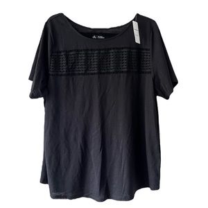 NWT Penningtons D/C The Curve short sleeve shirt size 1X Large black soft